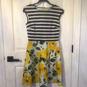 Floral and strip dress